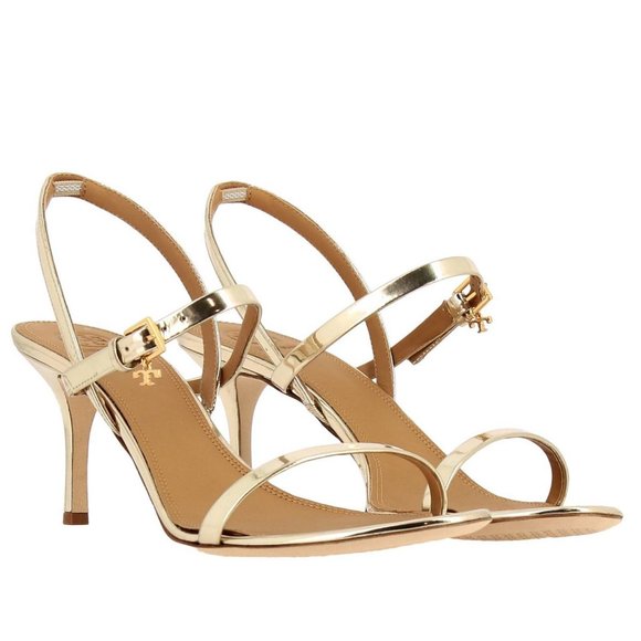 TORY BURCH * $328 * Penelope Slingback Sandal Gold Strappy Prom Formal 9 9.5 - Picture 1 of 16